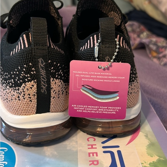 Skechers Black and Rose Gold Sneakers - Picture 4 of 8
